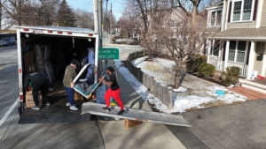 crew of home team moving